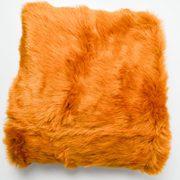 Orange Brown Fuzzy Faux Fur Fabric - 39" x 48"