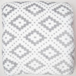 White + Gray Geometric Print Fleece Fabric - 66" x 106"
