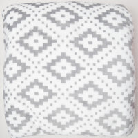 White + Gray Geometric Print Fleece Fabric - 66" x 106"