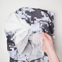 Black + White Geometric Print Mesh Fabric - 62" x 208"