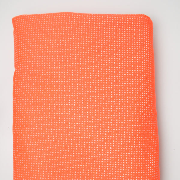 Neon Orange Knit Fabric with Reflective Print - 60" x 152"
