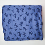 Blue Woodland Print Mesh Knit Fabric - 66" x 204"