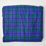 Bright Purple + Green Plaid Wool Blend Woven Fabric - 60" x 132"