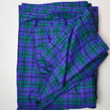 Bright Purple + Green Plaid Wool Blend Woven Fabric - 60" x 132"