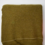 Olive Green Felted Wool Fabric with Visible Repairs - 50" x 90"