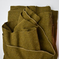 Olive Green Felted Wool Fabric with Visible Repairs - 50" x 90"