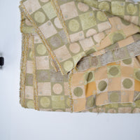 Green + Tan Geometric Double-Faced Jacquard Chenille Woven Upholstery Fabric - 56" x 180