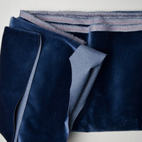 Navy Blue Low Pile Velvety Woven Upholstery Fabric - 56" x 272"
