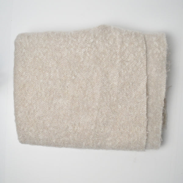 Beige Boucle Wooly Woven Fabric - 27" x 64"