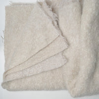 Beige Boucle Wooly Woven Fabric - 56" x 66"