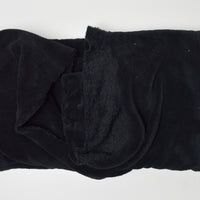 Black Furry Terrycloth-Like Knit Fabric - 38" x 68"