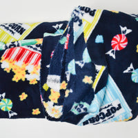 Movie Theatre Snack Print Short Pile Fleece Fabric - 56" x 68"