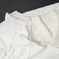 White Plush Terrycloth Cut Pile Stripe Fabric - 62" x 70"