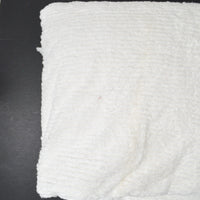 White Plush Terrycloth Cut Pile Stripe Fabric - 62" x 70"