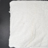White Plush Terrycloth Cut Pile Stripe Fabric - 62" x 70"