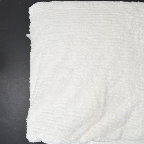 White Plush Terrycloth Cut Pile Stripe Fabric - 62" x 70"