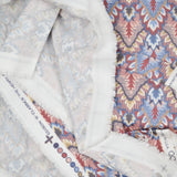 Pastel Pink + Purple Geometric Floral Print Sateen Woven Drapery Fabric - 54" x 216"