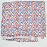 Pastel Pink + Purple Geometric Floral Print Sateen Woven Drapery Fabric - 54" x 216"