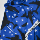 Blue + Black Patriotic Plane Print Fleece Fabric - 60" x 144"
