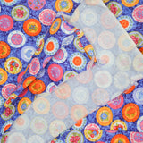 Purple, Orange + Multicolor Fruit + Floral Plate Print Quilting Weight Woven Fabric - 42" x 384"