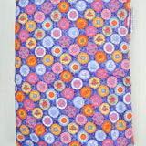 Purple, Orange + Multicolor Fruit + Floral Plate Print Quilting Weight Woven Fabric - 42" x 384"