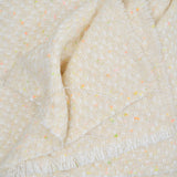 White + Beige with Colorful Specks Textured Woven Fabric - 62" x 72"