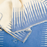 Blue + White Thick Twill Woven Fabric - 54" x 92"