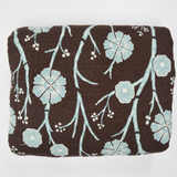 Brown, White + Teal Double Sided Thick Jacquard Woven Fabric - 46 x 92"