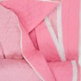 Pale Pink + White Dot Print Quilted Fabric - 42" x 128"