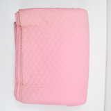 Pale Pink + White Dot Print Quilted Fabric - 42" x 128"