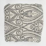 Cream + Black Thick Textured Jacquard Woven Fabric - 51" x 154"