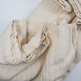 Off-White Textured Stripe Woven Fabric - 104" x 112"