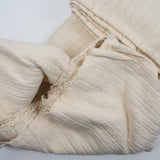 Off-White Textured Stripe Woven Fabric - 84" x 124"