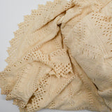 Off-White Lace Knit Blanket - 92" x 96"