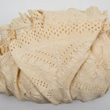 Off-White Lace Knit Blanket - 92" x 96"