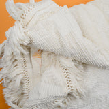 White Bates George Washington's Choice Textured Bedspread with Fringe Trim - 90" x 100"