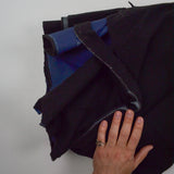 Black Fleece Fabric with Rubbery Blue Reverse - 60" x 212" + Extra