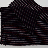 Black, Red + White Stripe Boucle Loose Woven Fabric - 62" x 124"