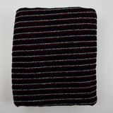 Black, Red + White Stripe Boucle Loose Woven Fabric - 62" x 124"