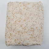 White + Sparkly Gold Jacquard Woven Fabric - 60" x 124"