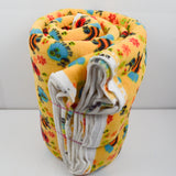 Yellow, Orange, Black + Green Insect Print Fleece Fabric - 60" x 216"