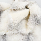 Gray + White Faux Fur Knit Fabric - 60" x 110" (Some stains)