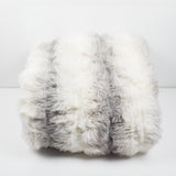 Gray + White Faux Fur Knit Fabric - 60" x 110" (Some stains)