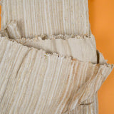 Beige Textured Stripe Slub Woven Fabric - 51" x 114"