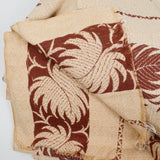 Beige + Brown Leaf Jacquard Woven Upholstery Fabric - 47" x 168"