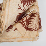 Beige + Brown Leaf Jacquard Woven Upholstery Fabric - 47" x 264"