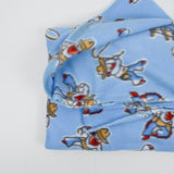 Light Blue Cowboy Print Fleece Fabric - 42" x 68"