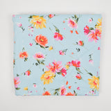 Light Blue, Pink, Orange + Yellow Floral Print Stretch Twill Woven Fabric - 56" x 104"