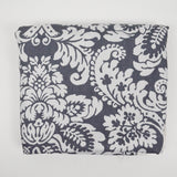 Gray + White Paisley Floral Print Woven Drapery Fabric - 58" x 156"
