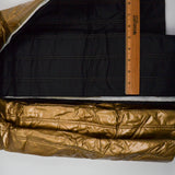 Gold Vinyl + Black Reversible Quilted Fabric - 42" x 72"